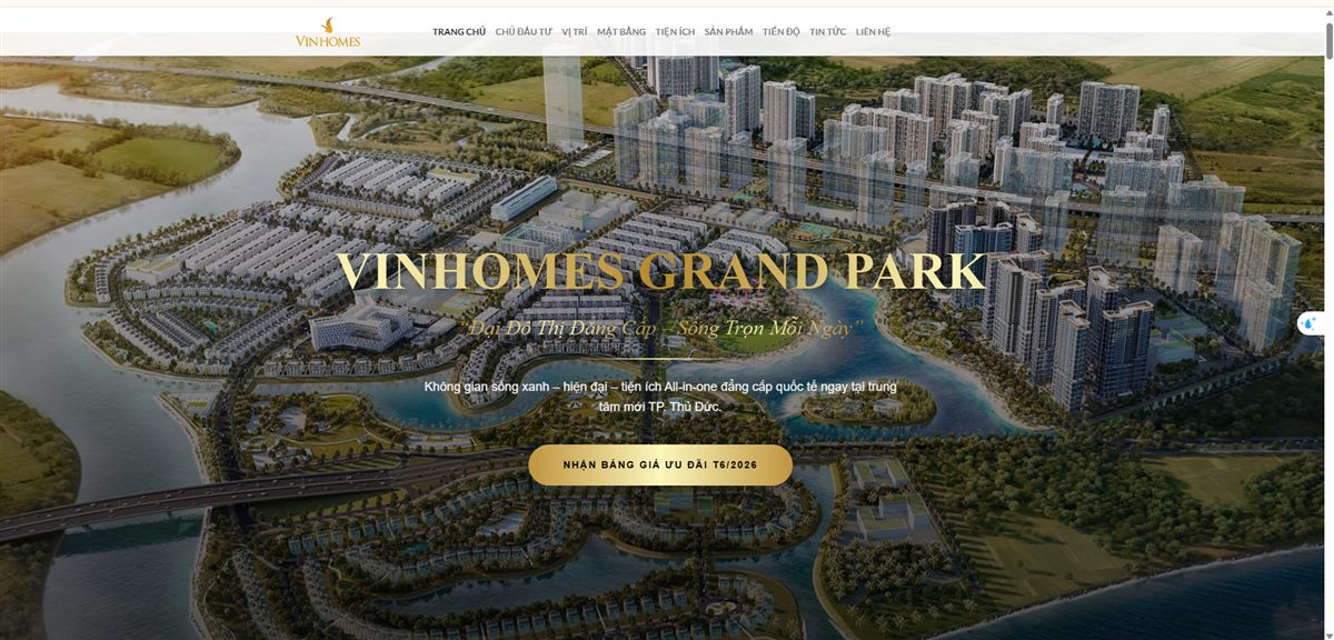 Trang giới thiệu dự án Vinhomes Grand Park